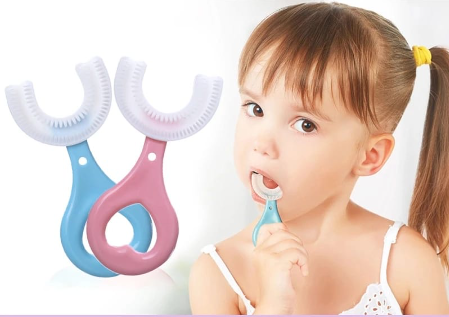 4 Pack U Shaped Toothbrush Kids